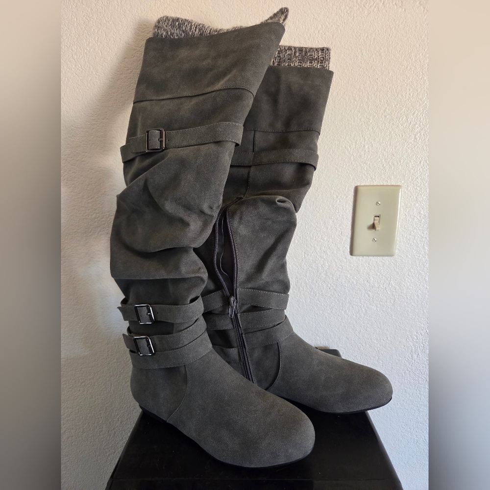 Gray Suede Women's Boots